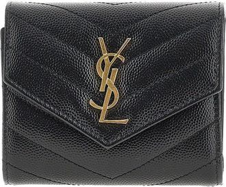 Saint Laurent Cassandre leather multi-folded wallet Woman One Size