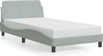 vidaXL Estructura De Cama Dover Terciopelo Gris Claro 100x203 Cm Vidaxl