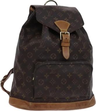 Louis Vuitton Pre-owned Monogram Canvas Rugzak - Dames - Vintage Rugzakken - Bruin - ONE Size - Leer - Vintage