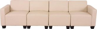 Hhg Sof&aacute; Modular 4 Plazas Lyon, Polipiel, Crema