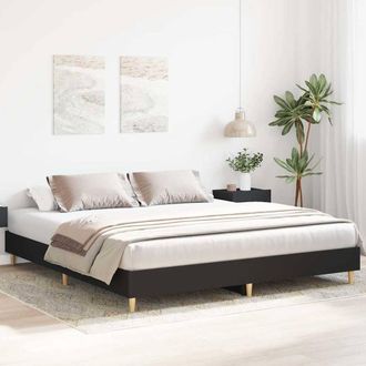 Berkfield Home Durable Bed Frame No Mattress Black 200x200 cm Engineered Wood