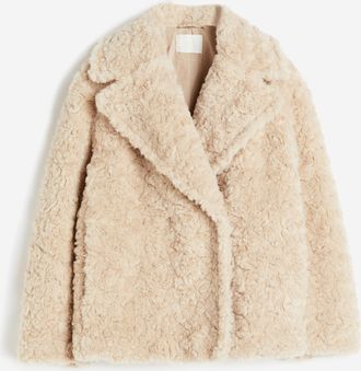 H&M Jacke aus Teddyfleece - Beige