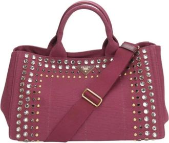 Prada Pre-owned Handbags, female, Pink, Size: ONE SIZE Pre-owned Canvas prada-bags