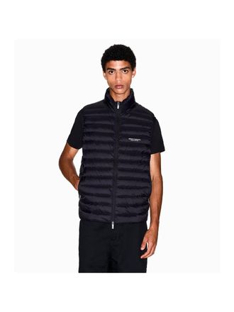 A|X Armani Exchange Mens quilted jacket, sleeveless, Milano NYC - Black Nylon - Size X-Large