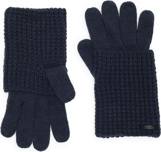 AllSaints Mixed Stitch Gloves in Colleigate Blue at Nordstrom Rack