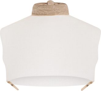 Philosophy di Lorenzo Serafini Crop Top met Hoge Kantkraag - Dames - Tops zonder mouwen - Beige - XS - Katoen - Tops