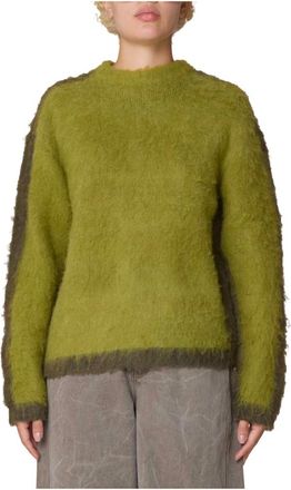 Obey Aura Crew Sweater - Dames - Ronde hals truien - Groen - S - Wol - Truien & Vesten