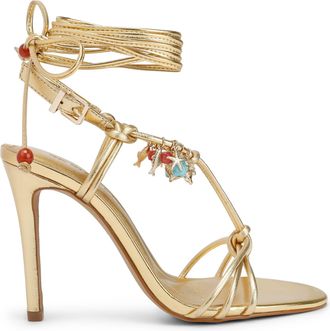 Kurt Geiger Womens Leather Roux Heel Sandals - Gold - Size UK 7
