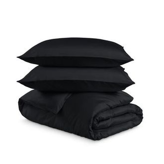 Bare Home Cooling Rayon Duvet Cover Set in Black at Nordstrom, Size California King