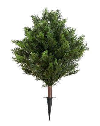 Nearly Natural 3Ft Indoor/Outdoor Uv-Resistant Artificial Cedar Bush With Integrated Ground Stake