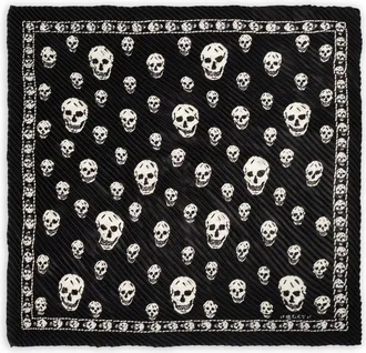 Alexander McQueen Skull-print Pliss&eacute; Scarf