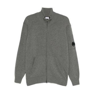 C.P. Company Zip-throughs, male, Gray, Size: 2XL Grey Sweater for Men