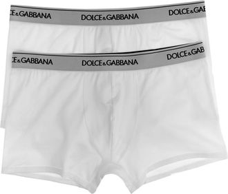 Dolce & Gabbana White Cotton Logo Elastic Boxer