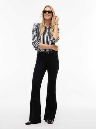 Tommy Hilfiger Womens Mid-Rise Stretch Flared Jean - Stay Black - 29W x LongL