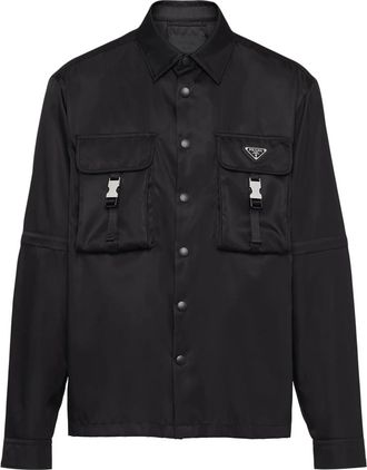 Prada Re-Nylon Triangle-logo Shirt