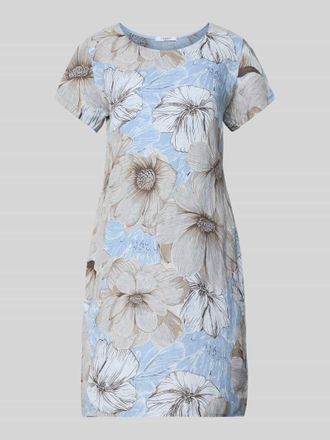 Zabaione Knielanges Kleid aus Leinen-Mix Modell Gi44nii in Hellblau, Gr&ouml;&szlig;e XXL