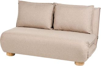 Beliani Sofa Bed 2 Seater ABISKO Faux Linen Beige
