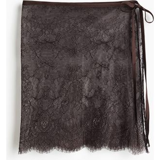 H&M Lace Hip Scarf in Dark Brown at Nordstrom