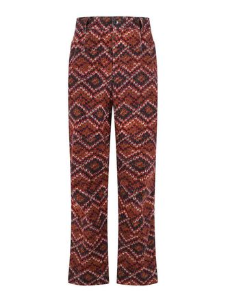 Dries Van Noten Pencks Red Cotton Pants