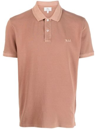 Woolrich embrodiered-logo short-sleeved polo shirt - Brown