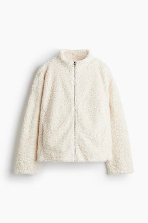 H&M Oversized Jacke aus Teddyfleece - Hellbeige