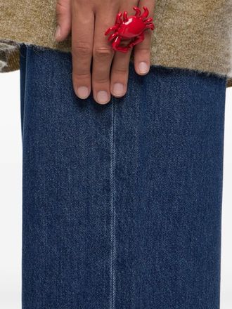 Bimba & Lola crab ring - women - Brass/Enamel - 54.4 - Silver