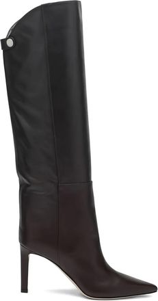 Jimmy Choo London 85mm pointed-toe boots - women - Leather/Rubber - 40 - Brown