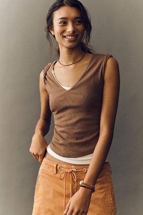 Maeve Betty V-Neck Short-Sleeve Tee by Maeve