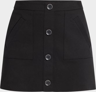 Ramy Brook Behati Button-Front Mini Skirt