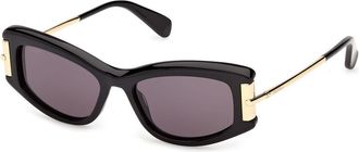 Max Mara MM0189 01A Womens Sunglasses Black Size 52