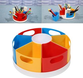 No Brand Portal&aacute;pices, Organizador De Escritorio Giratorio, Organizador De Escritorio Infantil De 25 Cm Con 6 Compartimentos, Giratorio, Para Guardar Material 