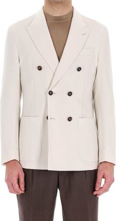 Eleventy Double-Breasted Cotton Comfort Knitted Jacket