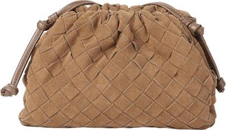 Tiffany & Fred Woven Suede Mini Drawstring Crossbody Bag