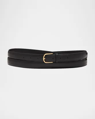 Toteme Black Slim Trouser Leather Belt