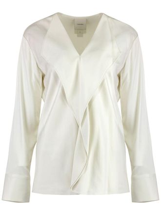 Calvin Klein draped blouse - women - Viscose - 34 - White