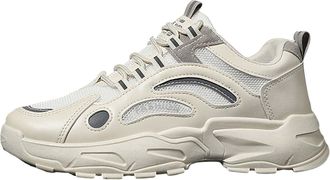 Generic Fall and Winter Fashion Mens Sneakers Mens Mesh Comfortable Casual Shoes Mens Walking Shoes Casual (Beige, 6.5)