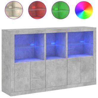 Berkfield Home Sideboard with LED Lights Concrete Grey 162x37x100 cm | Size: 162 x 37 x 100 cm