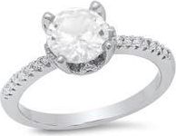 HMY Jewelry 18K White Gold Plated Simulated Diamond Ring in Silver at Nordstrom Rack, Size 6