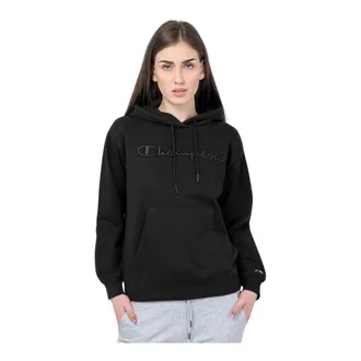 Champion Hoodies & sweatvesten, Dames, Zwart, L, Katoen, Zwarte hoodie met geborduurd logo
