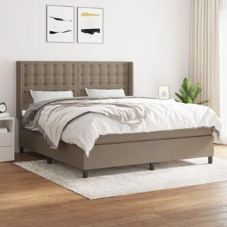 vidaXL Vidaxl - Cama Box Spring Con Colch&oacute;n Tela Gris Taupe 180x200 Cm