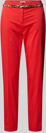 Christian Berg Slim Fit Hose in verk&uuml;rzter Passform mit G&uuml;rtel in Rot, Gr&ouml;&szlig;e 36