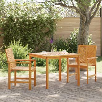 Berkfield Home 3 Piece Garden Dining Set Solid Wood Acacia in Brown