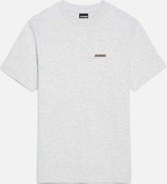 Jacquemus Mens Jacquemus Le Gros Grain Logo T-Shirt Grey - Size: 44