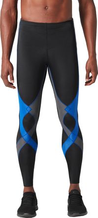 CW-X Mens CWX Stabilyx Stitched Tights-Black/Grey/Blue, Large