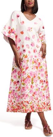 Frances Valentine Fin and Tonic Maxi Dress Pocket Full of Posies in Oyster/pink at Nordstrom, Size X-Small