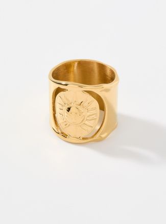 Simons Womens Embossed sun tube ring