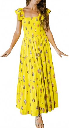 Sunshine Tienda Shell Rio Midi Dress In Yellow