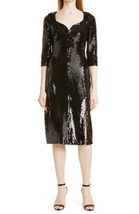 BOSS Dihera Sequin Cocktail Dress in Black Fantasy at Nordstrom Rack, Size 2
