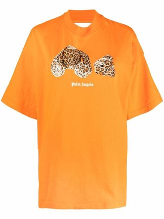 Palm Angels graphic-print short-sleeve T-shirt - women - Cotton - S - Orange
