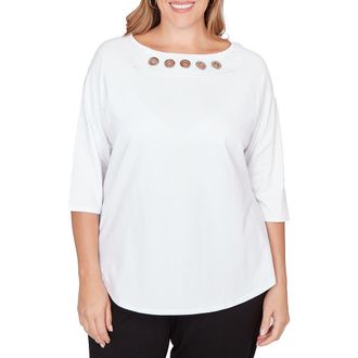 Ruby Rd. Grommet Top in White at Nordstrom Rack, Size 2 X